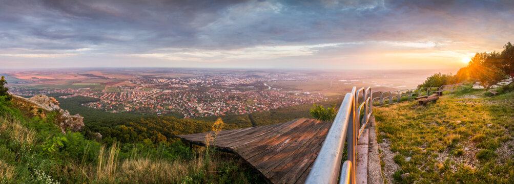 City of Nitra from Above at Sunset