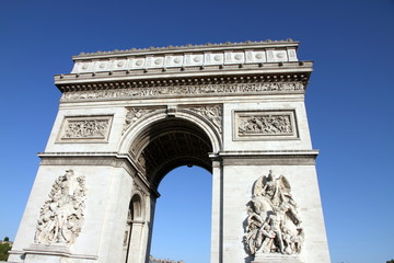 Fototapeta na wymiar Arc de Triomphe from Below Paris