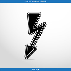 Vector lightning web flat icon