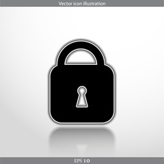 Vector padlock web flat icon