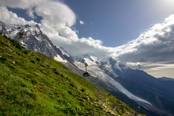 Fototapeta na wymiar View to Glacier and Mont Blanc, France
