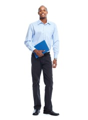 Fototapeta premium African American businessman with folder.