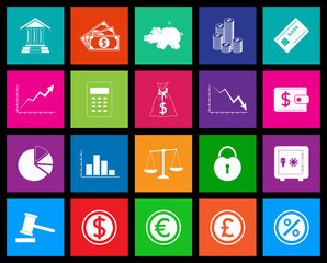 Finance icon series in Metro style. Vector illustration