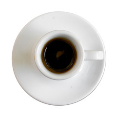 Top view , Cup of espresso coffee.