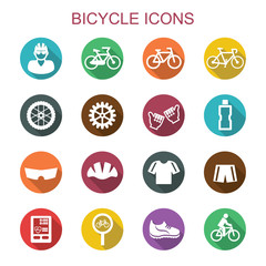 bicycle long shadow icons
