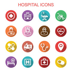 hospital long shadow icons