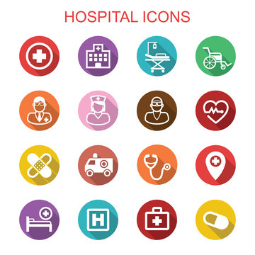 hospital long shadow icons