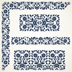 Set of floral elements for design.