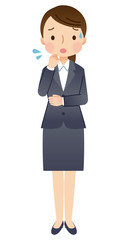 スーツを着た女性　就活　焦り