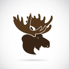 Vector images of moose deer head on a white background.