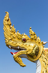 Fototapeta na wymiar Gloden King of Nagas statue