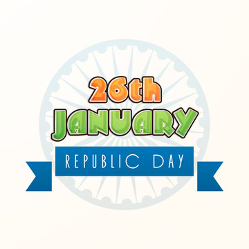 26 January, Indian Republic Day celebration with Ashoka Wheel.