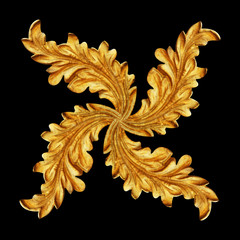Fototapeta na wymiar Ornament elements, vintage gold floral designs