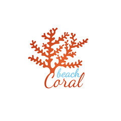 Obraz na płótnie Canvas Coral beach logo template