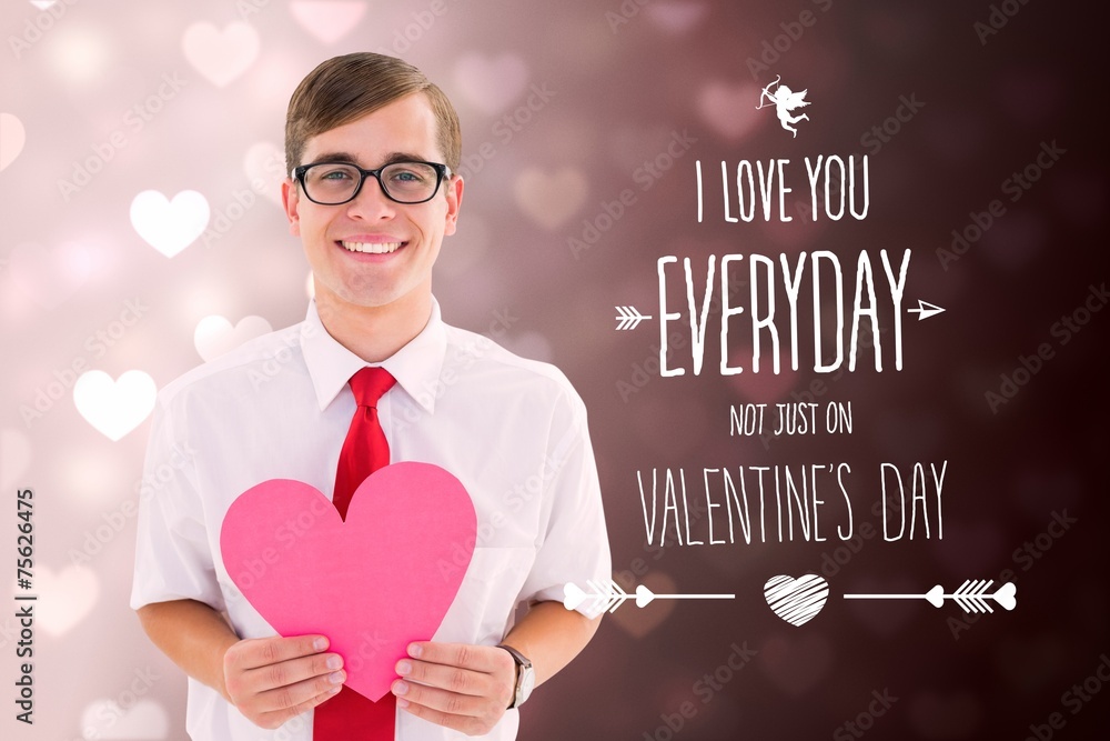 Poster composite image of romantic geeky hipster