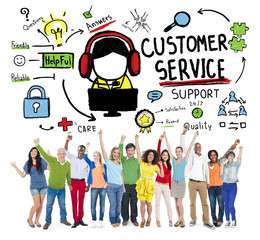 Obraz premium Customer Service Support Assistance Service Help Guide Concept