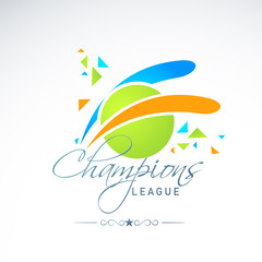 Creative green ball for Cricket Champions League.