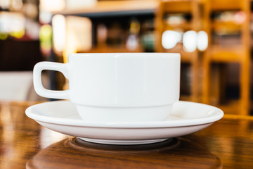 Coffee cup in coffee shop