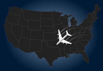 USA Airline, map