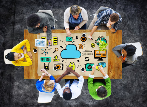 Diversity People Data Cloud Computing Brainstorming Concept