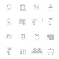 Higher Education Icon Outline Set