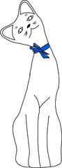 cat with blue bow