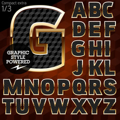 Shiny font of gold and diamond vector illustration. Bold