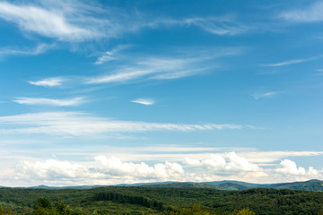 Carpathian Mountains Landscape With Blue Sky In Summer