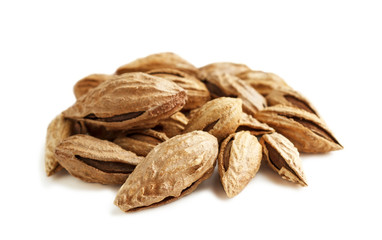 Almonds on white