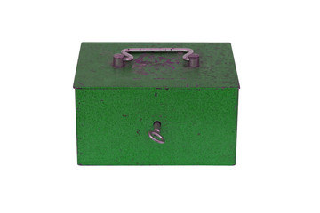 Green moneybox isolated