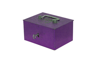Purple moneybox isolated