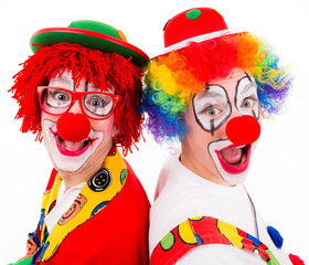 lachendes clownpaar