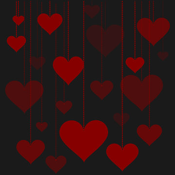 illustration of a garland of hearts background Valentine's Day