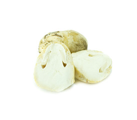 straw mushroom on white background