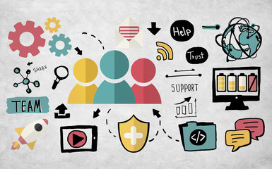 Team Support Care Help Trust Collaboration Concept