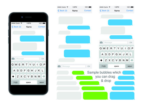 SmartPhone chatting sms template bubbles. Place your own text
