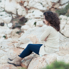 Close-up of a sad and depressed woman deep in thought