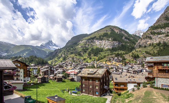 Typical Alpine Village, Zermatt, Switzerland