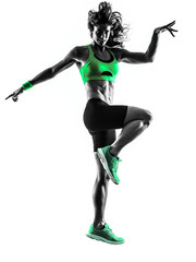 woman fitness jumping  exercises silhouette