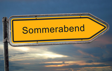 Obraz premium Strassenschild 19 - Sommerabend