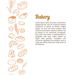 Hand drawn bread on white background.