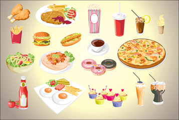 Set of colorful food icons.vector file eps10 - 75636472