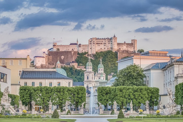 Fototapeta premium Mirabell Garden (Mirabellgarten) at Salzburg, Austria