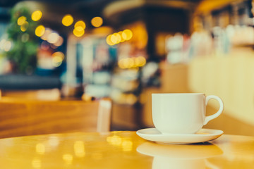 Black coffee in white cup