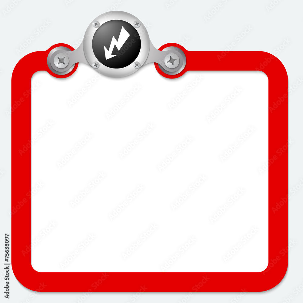 Poster red frame for text and flash symbol