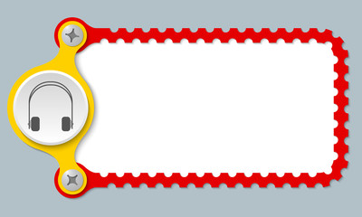 vector perforated frame and headphones