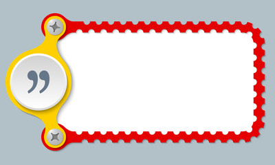 vector perforated frame and quotation mark