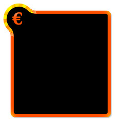 red frame with yellow corner and euro symbol