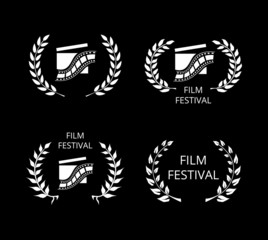 Obraz premium Four Film Festival Symbols and Logos on Black