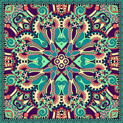 silk neck scarf or kerchief square pattern design in ukrainian k